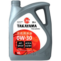 Масло Takayama SAE 0W30 4л API SP/CF A3/B4 син 322782