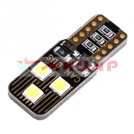 Автолампа светодиодная 12В Т10 W5W 6SMD 1-конт /с обманкой/ белая SKYWAY S08201416 (салон, габариты Автолампа светодиодная 12В Т10 W5W 6SMD 1-конт /с обманкой/ белая SKYWAY S08201416 (салон, габариты