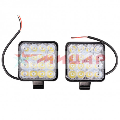 Фара светодиодная 27W 6000К 12V/24V 85*85*19 к-т 2шт Фара светодиодная 27W 6000К 12V/24V 85*85*19 к-т 2шт
