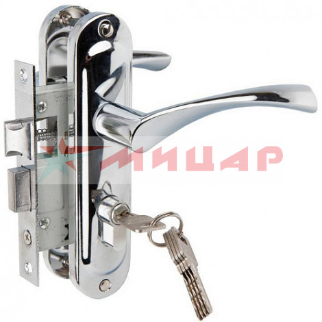 Замок врезной TRODOS 50/L76-ЦМ70 CP /хром/ ключ-ключ