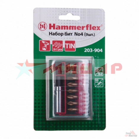 Биты н-р 9шт HAMMER 203-904 (Ph/Pz/Sl/Hx) Биты н-р 9шт HAMMER 203-904 (Ph/Pz/Sl/Hx)